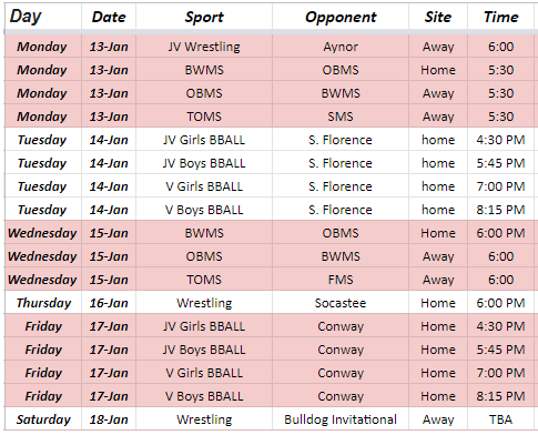 Sports Schedule
